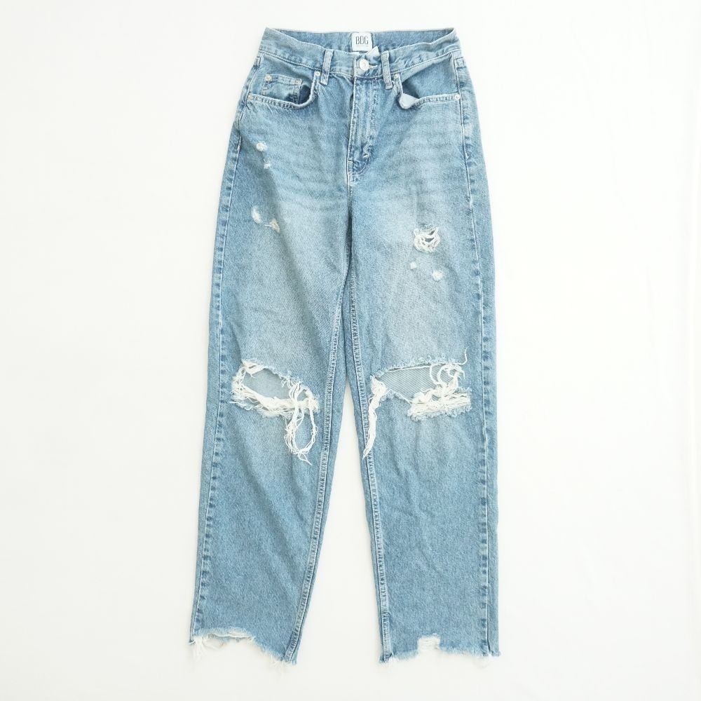 BDG High-Rise Distressed Light Blue Mom Jeans